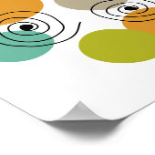 らせん状ミッドセンチュリー幾何カラフル ポスター (角)