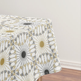 らせん状モダンの金ゴールドと黒 テーブルクロス