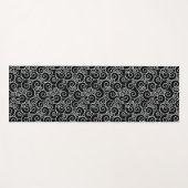 らせん状渦巻形のパターン白黒デザイン ヨガマット (正面(横))