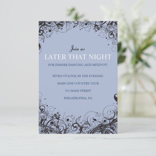 らせん状&スターズウェディングレセプションパーティーカード 招待状 (スタンド正面)