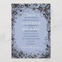 らせん状&スターズユダヤ結婚式招待状