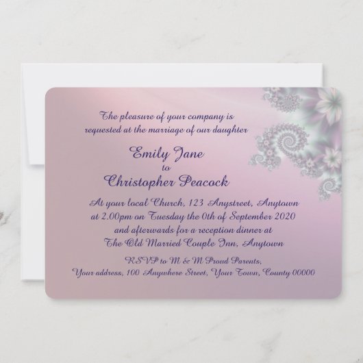 らせん結婚花 招待状 (裏面)