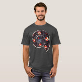 らせん銀河系ビーチ球惑星天おもしろい文学 Tシャツ (正面フル)