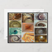 らせん階段階段構造のコラージュ ポストカード (正面/裏面)