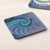 らせん階段 |青とピンクのフラクタルアート コースター (左側)