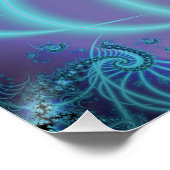 らせん階段 |青とピンクのフラクタルアート ポスター (コーナー)