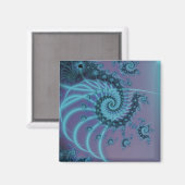 らせん階段 |青とピンクのフラクタルアート マグネット (正面/裏面)