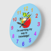 りんごおもしろいと虫の教育のパート ラージ壁時計 (傾斜)