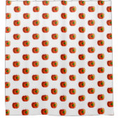 りんごおもしろいシャワーカーテン シャワーカーテン (正面)