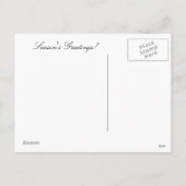 りんごおよびパンジーのピンクのクリスマスのヒイラギ木 シーズンポストカード (裏面)