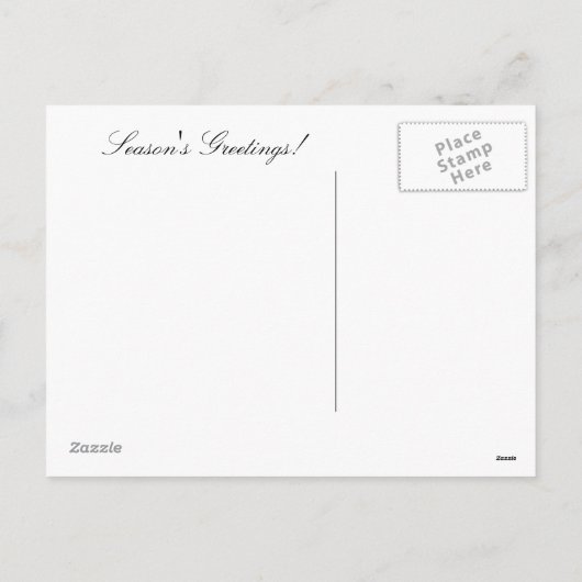 りんごおよびパンジーのピンクのクリスマスのヒイラギ木 シーズンポストカード (裏面)