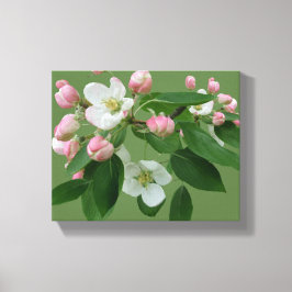 りんごかわいらしブロッサムフローラシンプルグリーンハイゲおもしろい キャンバスプリント
