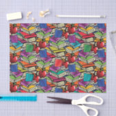 りんごが付いている書架 薄葉紙 (クラフト)