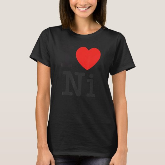 りんごが好きNYとニッケルの周期表 Tシャツ (正面)
