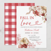 りんごが恋に落ちるかぼちゃのブライダルシャワーオータム 招待状 (正面/裏面)