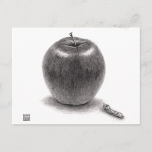 りんごとあおむし シーズンポストカード (正面)