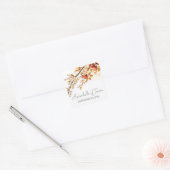 りんごと花の秋の結婚式 カスタムネーム スクエアシール (封筒)
