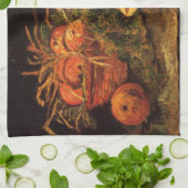 りんごと、肉とヴィンセント転がバン・ゴッホ キッチンタオル (折り畳み)