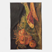 りんごと、肉とヴィンセント転がバン・ゴッホ キッチンタオル (縦)