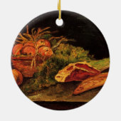 りんごと、肉とヴィンセント転がバン・ゴッホ セラミックオーナメント (裏面)