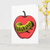 りんごのイモムシ カード (黄色い花)