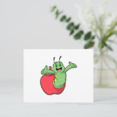 りんごのイモムシ ポストカード (スタンド正面)