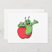 りんごのイモムシ ポストカード (正面/裏面)