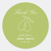 りんごのイラスト ウェディングシャワー 感謝を伝える ラウンドシール (正面)