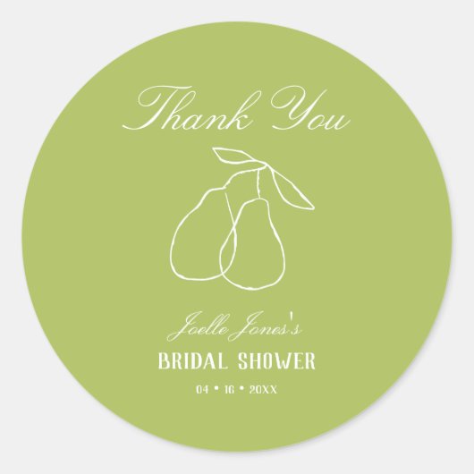 りんごのイラスト ウェディングシャワー 感謝を伝える ラウンドシール (正面)