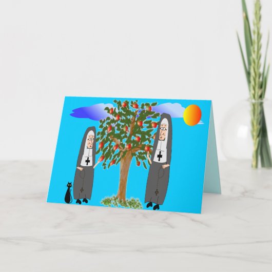 りんごのカード及びギフトを盗んでいる尼僧 カード (正面)