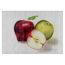 りんごのガラスまな板