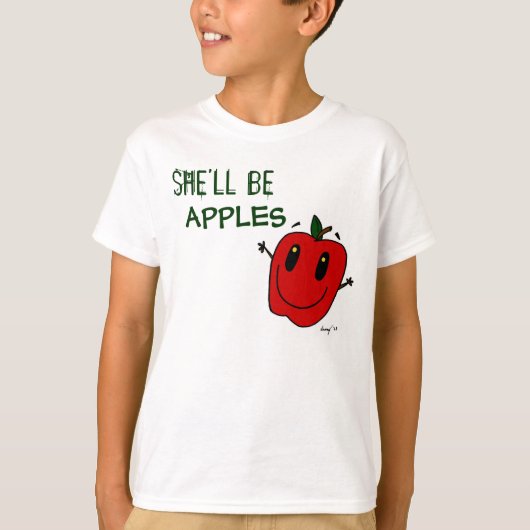 りんごのキッズベーシックTシャツ Tシャツ (正面)