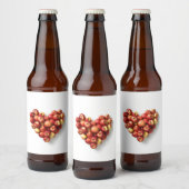 りんごのハート ビールラベル (ボトル)