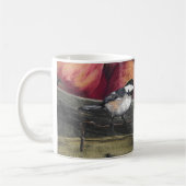 りんごのバスケットの《鳥》アメリカゴガラが付いているマグ コーヒーマグカップ (左)