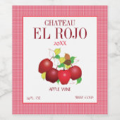 りんごのフルーツ サマー ハーベスト ギンガム ワインラベル (シングルラベル)