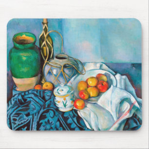 りんごのポールCézanneの絵画の食糧が付いている静物画 マウスパッド