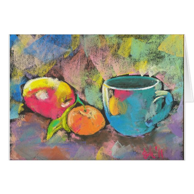 りんごのマンダリンの静物画 (正面横)