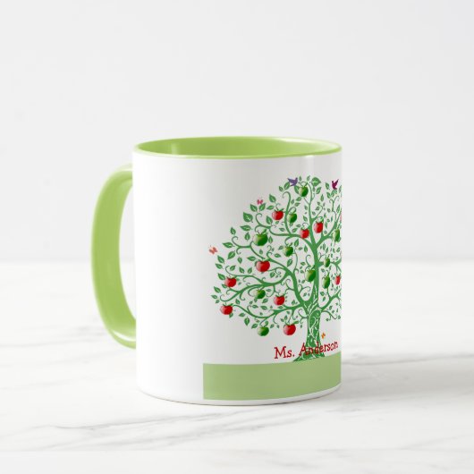 りんごの木のカスタムでパーソナライズな先生のギフト マグカップ (正面左)