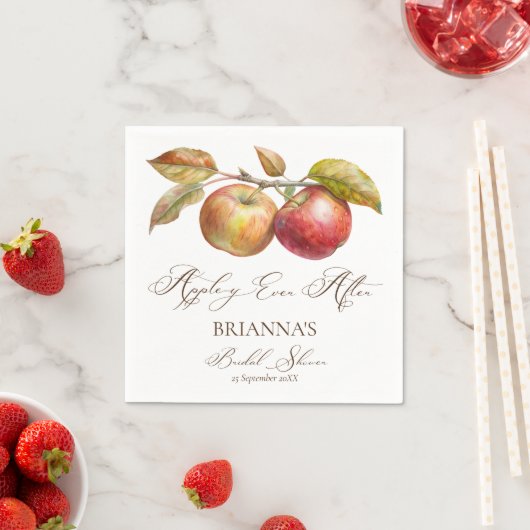りんごの木の下で永遠に　秋のりんごの結婚前のお祝い スタンダードカクテルナプキン (インサイチュ)