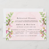 りんごの木の花 水彩彩色リハーサルディナー 招待状 (正面)