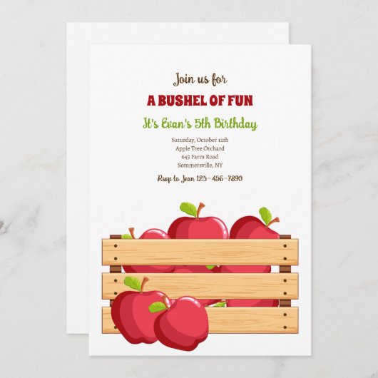 りんごの木箱 招待状 (正面/裏面)