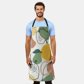 りんごの梨：ヴィンテージ手描きパターン。 エプロン (着用した状態)