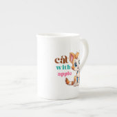 りんごの猫-85242 ボーンチャイナマグカップ (正面右)