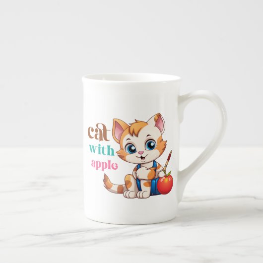 りんごの猫-85242 ボーンチャイナマグカップ (右)