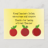 りんごの素晴らしい先生ありがとうポストカード ポストカード (正面)