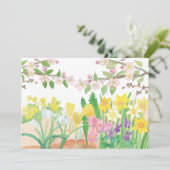 りんごの花と春の花のイラスト シーズンカード (スタンド正面)