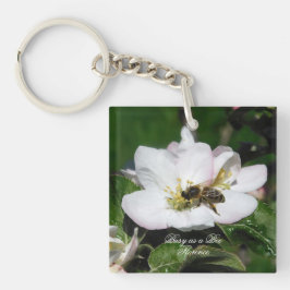 りんごの花と蜂 マクロ写真 | アクリルキーチェーン キーホルダー