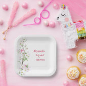 りんごの花のブライダルシャワー パーソナライズド ペーパープレート (パーティー)