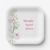 りんごの花のブライダルシャワー パーソナライズド ペーパープレート (正面)