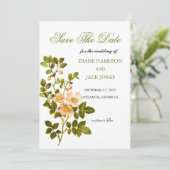 りんごの花の水彩画の茎でお日柄を保存 招待状 (スタンド正面)